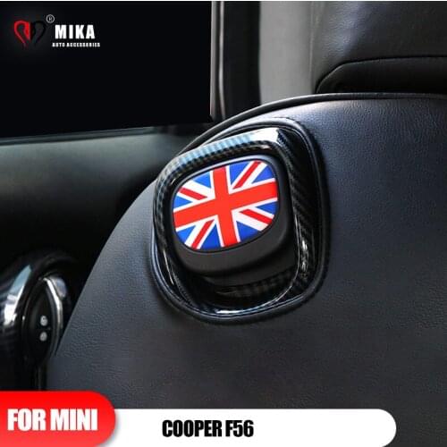 1 Pair For Mini Cooper F56 Protector Rear Seat Back Handle 3D Epoxy Stickers Decals Auto 14—18years 3 doors Vehicle Accessories