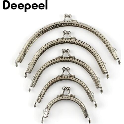 10pcs Deepeel 6.5cm~15.5cm Silver Mini Metal Purse Frame for Bag Handle Kiss Cluth Clasp Coin Purses Bags Diy Parts Accessories