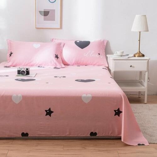 100% Cotton Stars Flat Sheet For Children Adults Single Double Bed Flat Bedsheets (No Pillowcase) XF704-41