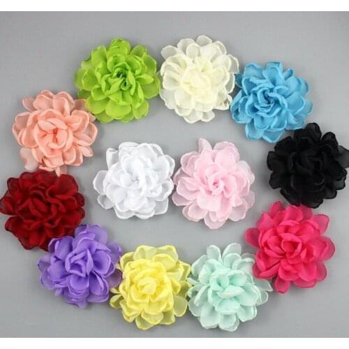 120ps/lot 2inch 12colors Vintage Burn Eage Chiffon Flowers For Children Hair Accessories Artificial Fabric Flowers For Headbands