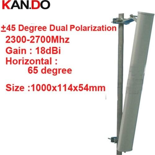 18dbi dual polarization +45&-45 degree 2300-2700Mhz Panel antenna 2.4G wifi antenna Base station use FDD 4G antenna,TDD antenna