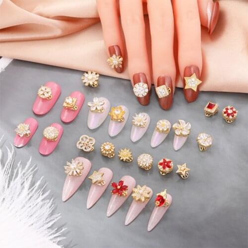 3 Pcs Rotational 3D Nail Art Charm 28 Styles Crystal Silver Plated Spin Rhinestone Glitter Charm Nail DIY Deco/ Spinning