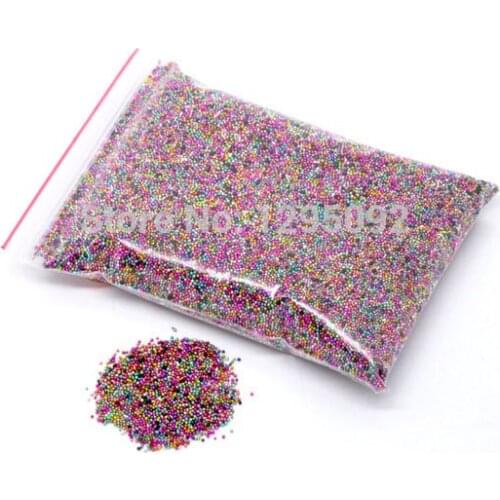 50g Mixed Micro Beads Ball Crystal Caviar Beads Glass Trend Caviar Nail Art Decorations Tips 0.7mm
