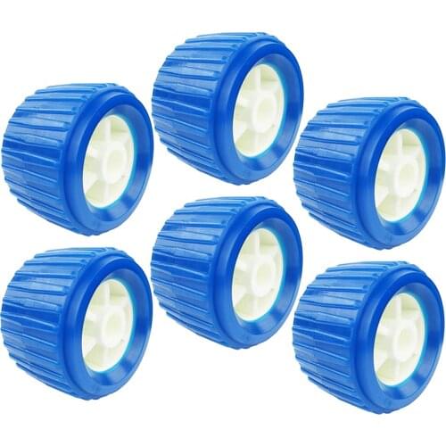 6x Trailer Roller Ribbed Wobble Roller Loader Trailer Hardware 110x75x19mm
