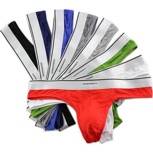 8Pcs/Pack Mens Modal Underwear Lingerie Sexy Males Low-rise Cueca Panties Gays Bulge Pouch Jockstrap Thongs Underpants