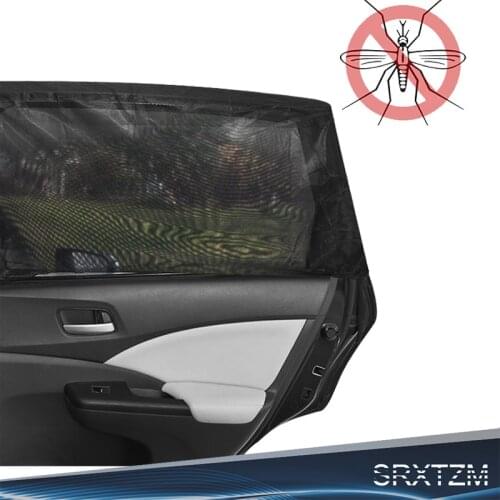 SRXTZM 2Pcs car-styling Adjustable Auto Car Side Rear Window Sun Shade Black Mesh Car Cover Visor Shield Sunshade UV Protection