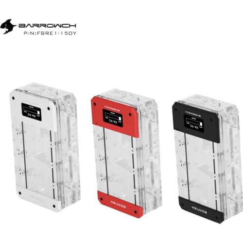 BARROW water cooling Length 150mm/200mm/250mm Reservoir Acrylic Square Intelligent Water Tank Magic Coolant PMMA Tank FBRE1-200Y