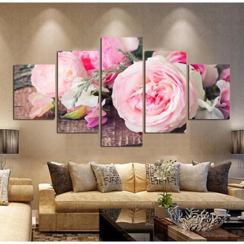 Free Shipping Printed Canvas Painting Rose Flower Poster Decorate Bedroom Hotel Art Background Wall Gift Unframed
