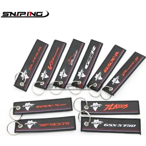 Motorcycle Keychain Embroidery Key Holder Chain Collection Keyring For Suzuki RF900R GSX-S750 GSX-S1000 GSX-R GSR GLADIUS