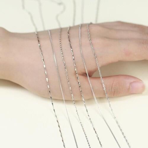 1pcs Fashion 20 Styles Silver Color Chain Necklace Chains Adjustable Clasp Filled Snake Necklace Women Girls Jewelry Gifts