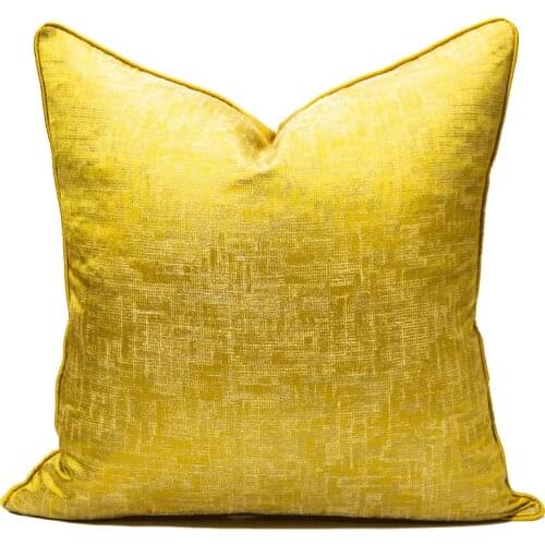 Geometric Abstract Golden Yellow Pillowcase Satin Fashion Pillow Case Cushion Cover Polyester 30*50cm/45*45cm/50*50cm