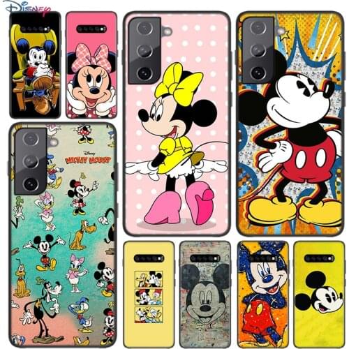Yellow Mickey Soft Black Cover For Samsung Galaxy S21 S20 FE Ultra S10 S10e Lite S9 S8 S7 Edge Plus Phone Case
