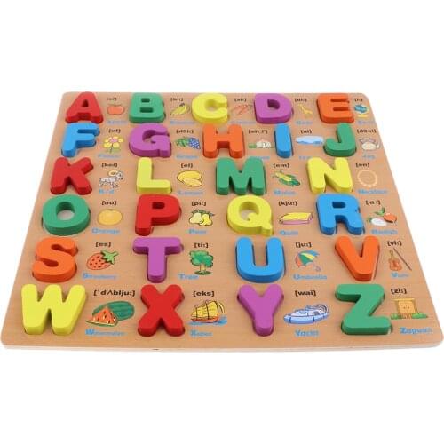 Capital Alphabet Puzzle Board Wooden ABC Puzzles Birthday Gift for Boys Girls Educational Toys Baby Learning Letter