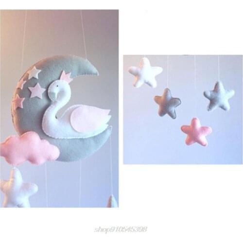 Baby Crib Non-woven Moon Stars Wind Chime Toys Kids Room Ceiling Mobile Hanging Decorations Shower Gift M01 21 Dropshipping