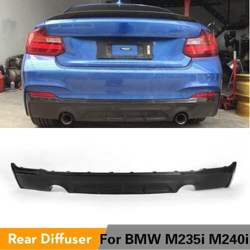 Carbon Fiber Rear Bumper Lip Diffuser Spoiler for BMW 2 Series F22 F23 M Tech M Sport Coupe Convertible 2014 - 2017