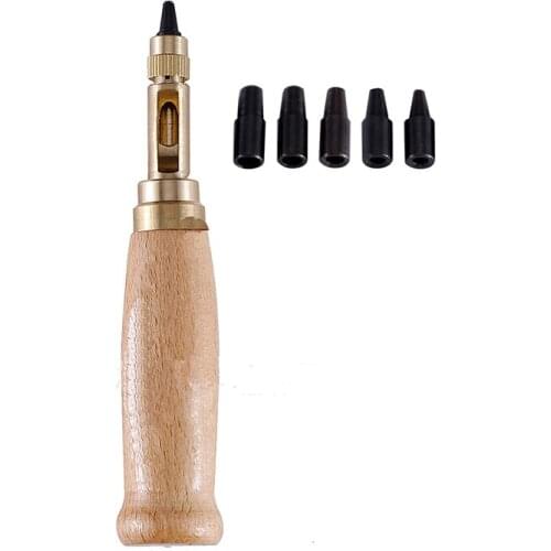 1set Automatic Belts Screw Punch Mute Rotary Punching Steel Belt Hole Leather Craft Tools Hole Punchers Cutter Sewing