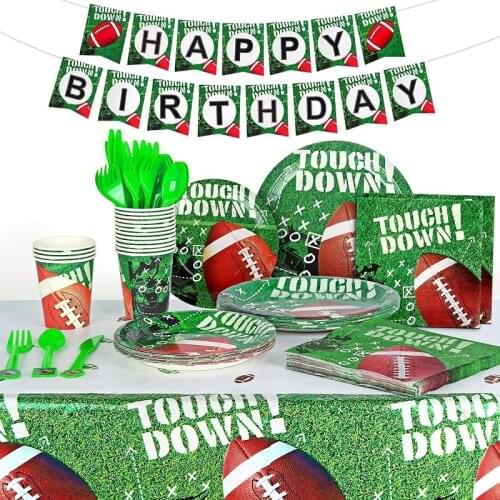 Football Theme Birthday Party Supplies and Party Decorations for 16 Guests – Include Banner,Tableware Accessory Decorations