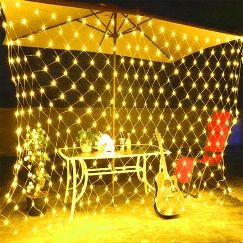 AC110-220V 1.5Mx1.5M Net Mesh LED String Lights Decoration Outdoor Waterproof Holiday Lights Art Decor Wedding Garden Decoration