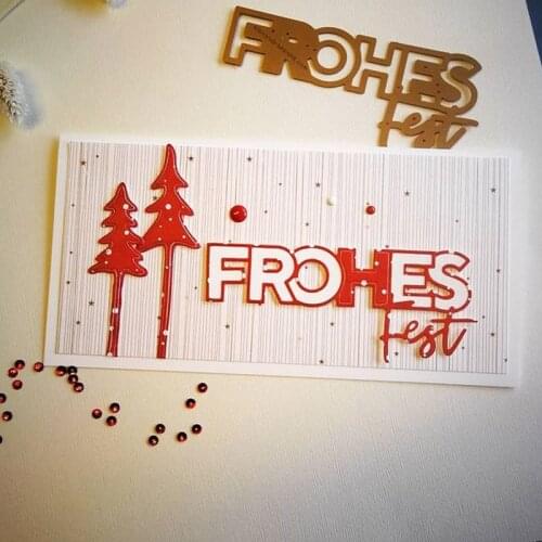 Frohes Fest German Words Phrases Metal Cutting Dies Scrapbooking Card Album Making DIY Crafts Stencil Supplies New 2020