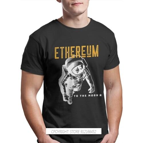 Ethereum Moon Man Graphic TShirt Bitcoin Cryptocurrency Miners Meme Streetwear Leisure T Shirt Men Gift Idea