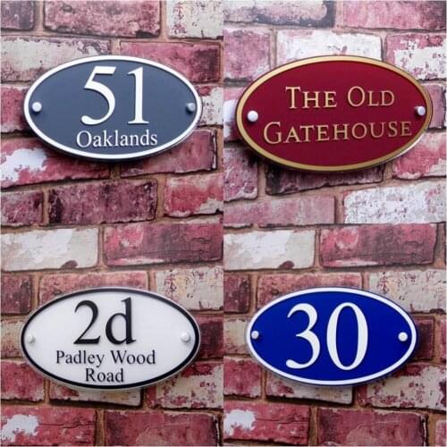Customized House number Apartment number Transparent Acrylic House Signs with Vinyl Stickers Door Plates Plaques Sign Plates
