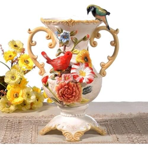 CERAMIC CREATIVE LUCKY BIRD LOVERS FLOWERS VASE POT HOME DECOR CRAFTS ROOM WEDDING DECORATIONS HANDICRAFT PORCELAIN FIGURINES