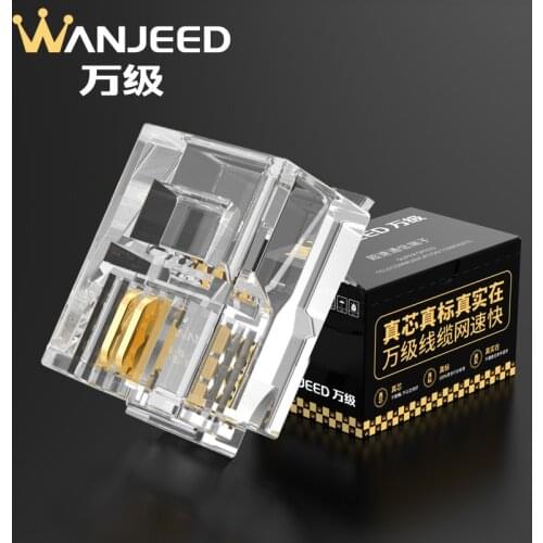 WANJEED RJ11 RJ12 Connector 6P2C 6P4C Gold-plated Telephone modular plug utp connector