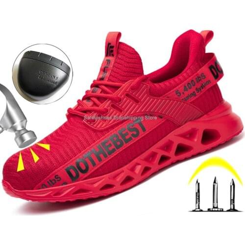 New Work Sneakers Mens Works Safety Boots Men Breathable Steel Toe Puncture Proof Work Shoes Male Security Boots Dropshipping
