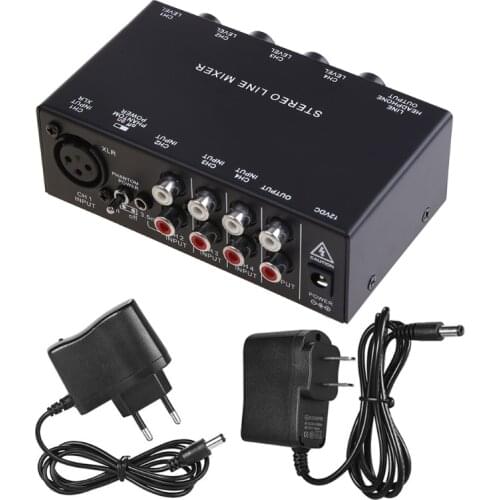 MX500 Mini Stereo Microphone Mixer Rca 5-Channel Mixer Small Mixer Mixer Stereo Dispenser for Live and Studio