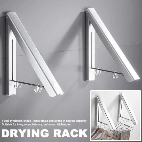 Bathroom Wall Mounted Home Clothes Hanger Folding Retractable Drying Rack Adjustable Laundry Multifunction Indoor Punch Free