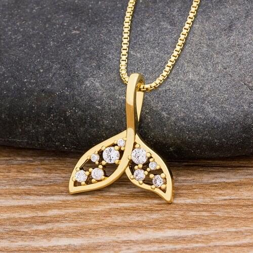 New Fashion Copper Crystal CZ Necklace For Women Holiday Beach Gold Leaf Choker Pendant Necklace Engagement Statement Jewelry