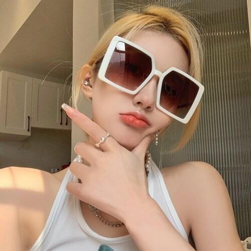 2021 Sunglasses ladies new fashion big box sunglasses female trendy net red glasses
