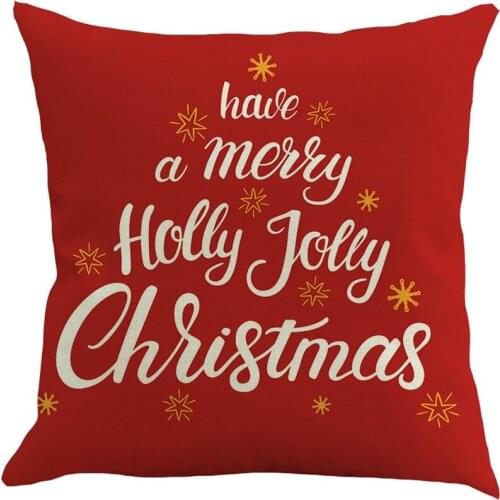 New Design Red Christmas Cotton Linen Letter Throw Pillow Case Cushion Cover Home Sofa Decor Pillowcase Home Sofa Decoration
