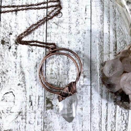 NM39943 Raw Crystal Clear Quartz Necklace Pendant For Woman Big Bold Jewelry Raw Gemstone Jewelry Large Statement Necklace