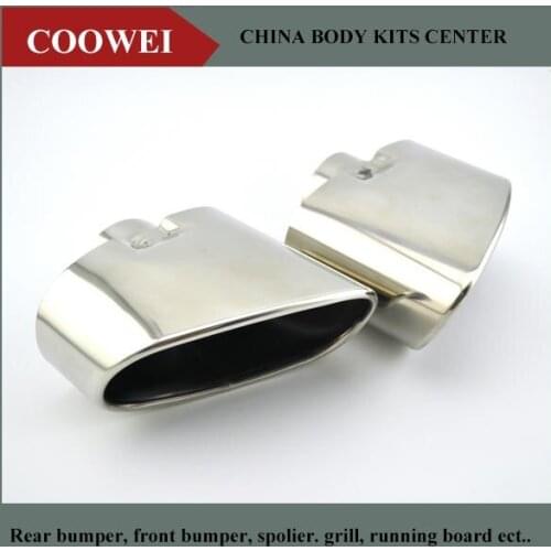 Pair Chrome Exhaust Dual Tail Pipe Muffler Tip Stainless Steel For BMW X5 E70 2000 To 2016