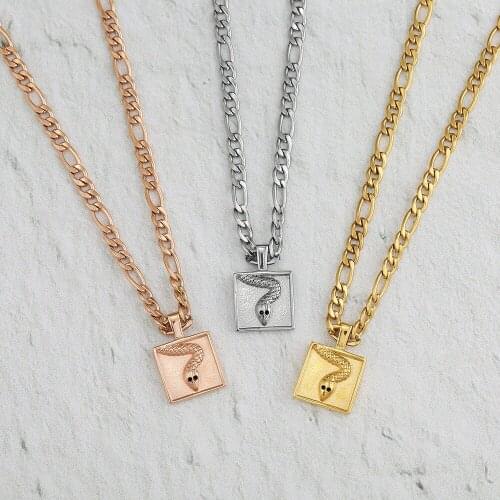 Wholesale Stainless Steel Snake Pendant NAHESA MAKA NECKLACE with Basic Rope Chain as Fashion Lady Gift 10pcs/lot