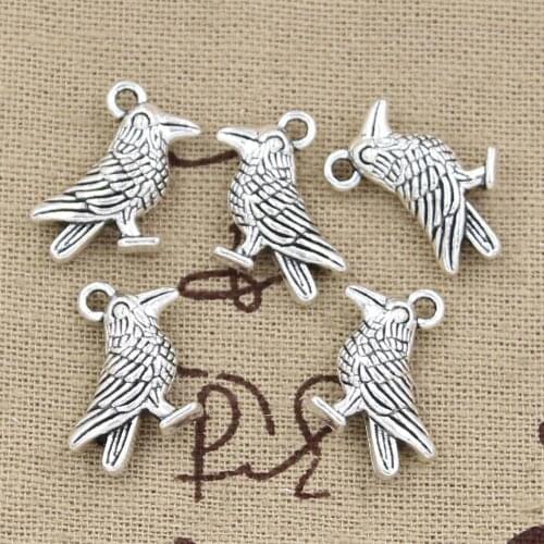 12pcs Charms Bird Parrot 17x17mm Handmade Craft Pendant Making fit,Vintage Tibetan Bronze Silver color,DIY For Bracelet Necklace