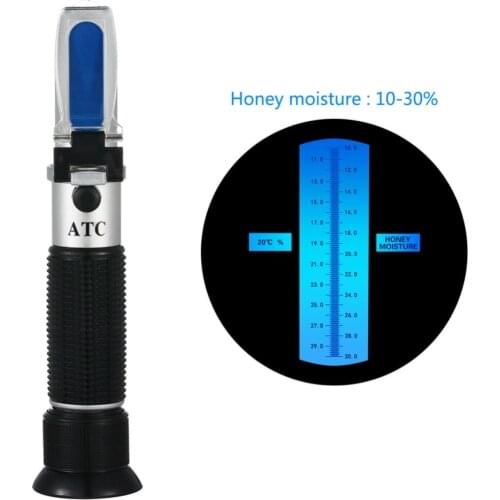 Handheld Refractometer 10-30% Brix Detector Honey Measuring Refractometer Portable Measure Gauge with Calibration Atc