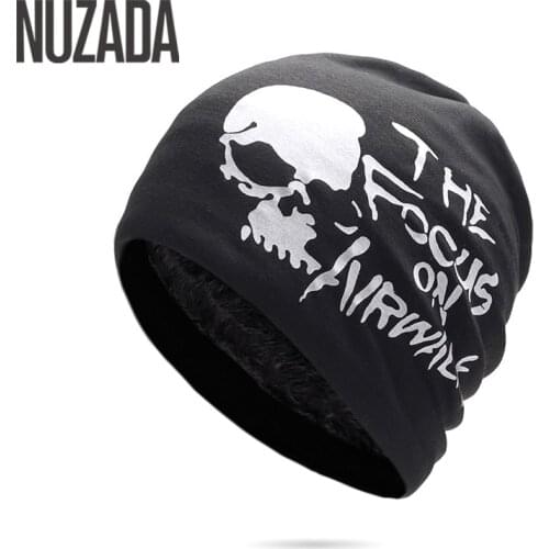 NUZADA Winter Hats For Men Women Skullies Beanie Hat Hedging Cap Mens Plus Fluff Double Layer Fabric Warm Winter Caps Beanies