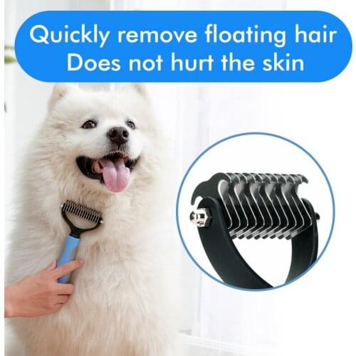 Hair Removal Comb for Dogs Cats Detangler Fur Trimming Dematting Deshedding Brush Grooming Tool For matted Long Hair Curly Pets