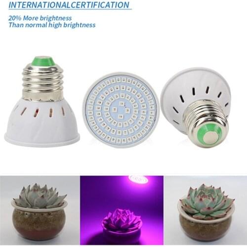 E27 LED Plant light Bulb E14 220V GU10 Full Spectrum Indoor Plant Growth Lamp led MR16 Vegetable Growth Greenhouse 48 60 80leds