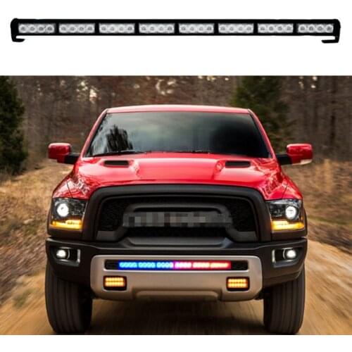 Red/blue Led beacon light bar Police day flash warning light 12v Car Grill styling Caution Strobe LED Bar Hazard safety light