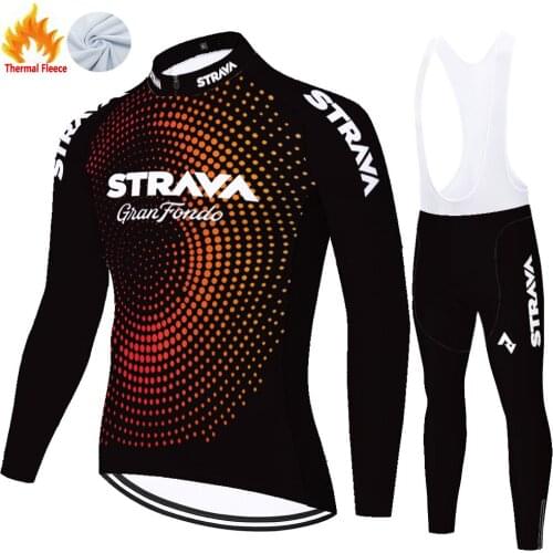 Strava Winter Thermal Fleece Maillot Bretele Masculino Camisa Masculina Conjunto Equipo Fietskleding Heren Ropa Ciclismo Hombre