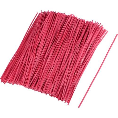 Uxcell 500pcs 6 Inches Plastic Twist Ties Reusable Cable Cord Wire Ties Red For Home, Business, Institutions