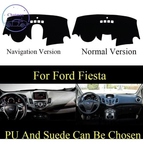 For Ford Fiesta Dashboard Console Cover PU Leather Suede Protector Sunshield Pad