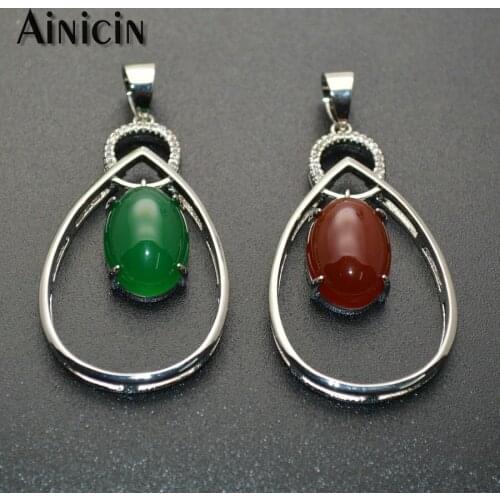 5pcs Natural Green Red Agate Shakeable Hollow Out Pendants For Earring Making Findings Fashion Women Mothers Gift Jewelry