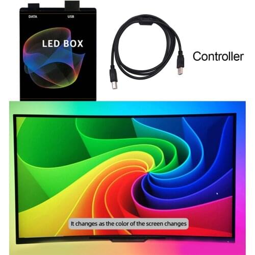 DC 5V DIY Ambient TV PC Dream Screen WS2811 WS2812B SK6812 RGB USB LED Strip Control Box Computer PC Screen Backlight