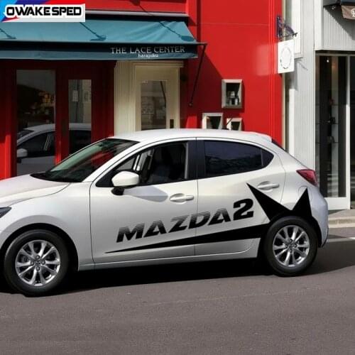 1 set/lot Car Whole Body Sticker Racing Sport Stripes Auto Door Side Decor Vinyl Decals For Mazda 2 3-5 Doors Car Accessories