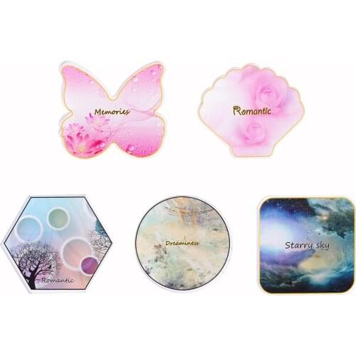 1pc Round Resin Agate Stone Nail Color Palette Gel Polish Pallet Mixing Drawing Paint Plate Pad Manicure Nail Art Display Shelf