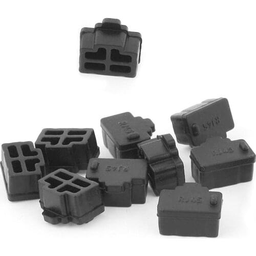 10Pcs/lot RJ45 Anti Dust Cover Cap Black Ethernet Hub Port Protector Plug for RJ45 Female Jack